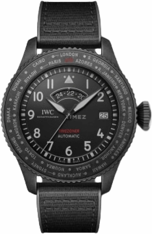 IWC,Pilot 46mm,46mm,Ceratanium,Black,Automatic,Day,World Time,Zhang RuoYun,IW395505