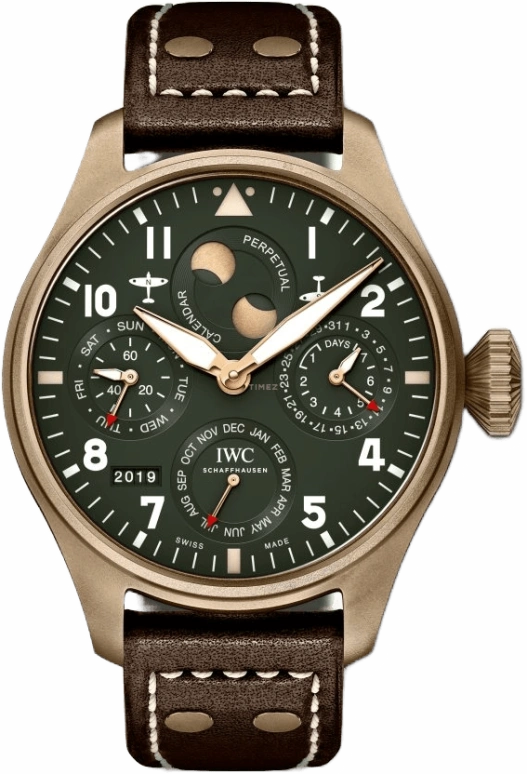 IWC,Big Pilot 46.20mm,46.20mm,Bronze,Green,Automatic,Moonphase,Perpetual Calendar,Month,Date,168hours,In-house Caliber,IW503601