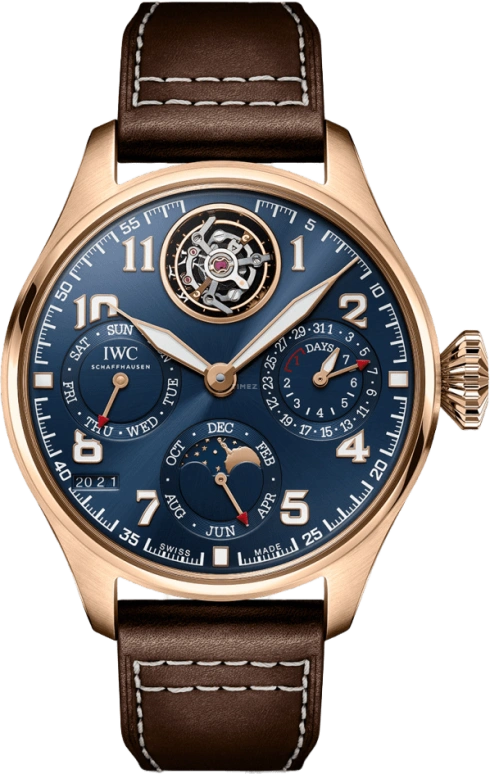 IWC,Big Pilot 46.20mm,46.20mm,Red Gold,Blue,Automatic,Moonphase,Perpetual Calendar,Month,Date,168hours,In-house Caliber,IW504803