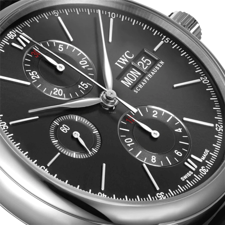IWC,Portofino 42mm,42mm,Stainless Steel,Black,Automatic,Chronograph,Date,Day,IW391029