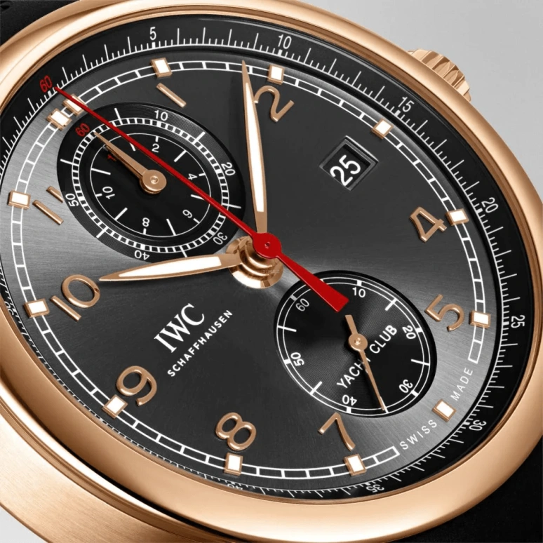 IWC,Portugieser 43.50mm,43.50mm,Red Gold,Grey,Automatic,Chronograph,Date,Flyback,Anti-magnetic,68hours,In-house Caliber,IW390505