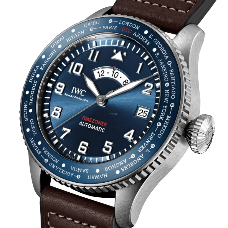 IWC,Pilot 46mm,46mm,Stainless Steel,Blue,Automatic,Day,World Time,IW395503
