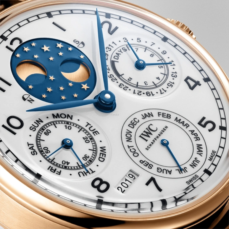 IWC,Portugieser 44.20mm,44.20mm,Red Gold,White,Automatic,Moonphase,Perpetual Calendar,Month,Date,168hours,In-house Caliber,IW503405