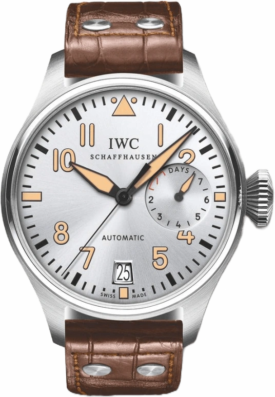 IWC,Big Pilot 46.20mm,46.20mm,Platinum,Silver,Automatic,Day,Power Reserve Indicator,IW500413