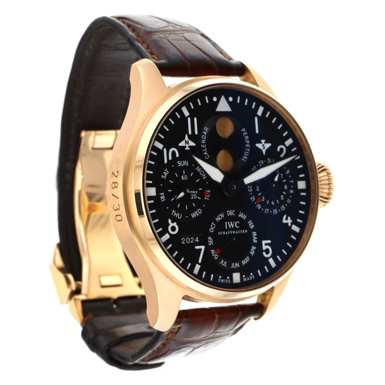 IWC,Big Pilot 46.20mm,46.20mm,Red Gold,Black,Automatic,Moonphase,Perpetual Calendar,Month,Date,168hours,In-house Caliber,IW502615