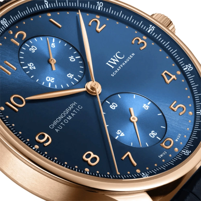 IWC,Portugieser 41mm,41mm,Red Gold,Blue,Automatic,Chronograph,Column Wheel,IW371614