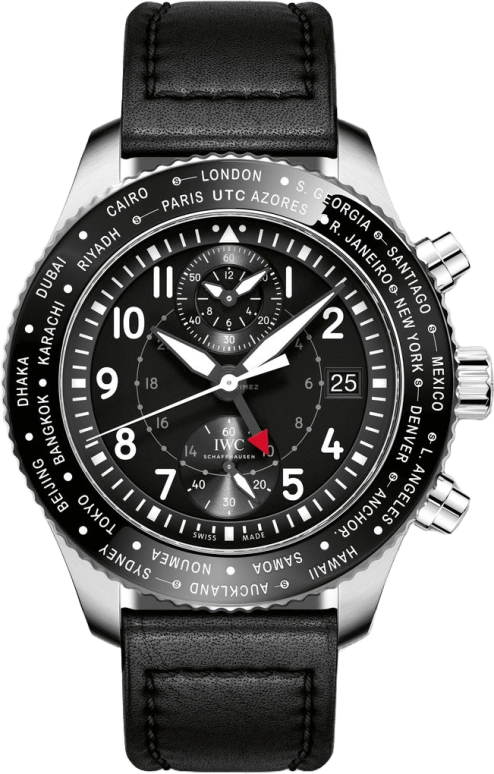 IWC,Pilot 44mm,44mm,Ceramic,Stainless Steel,Black,Automatic,Chronograph,Date,Flyback,IW395001