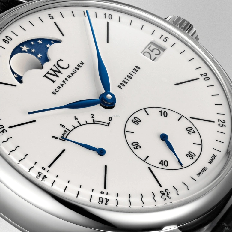 IWC,Portofino 45mm,45mm,Stainless Steel,White,Handwound,Moonphase,Day,Power Reserve Indicator,IW516406