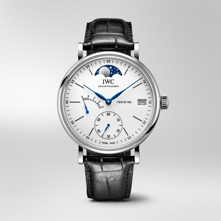 IWC,Portofino 45mm,45mm,Stainless Steel,White,Handwound,Moonphase,Day,Power Reserve Indicator,IW516406