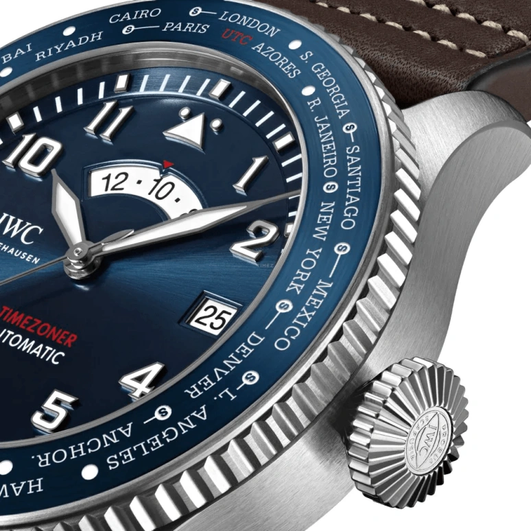 IWC,Pilot 46mm,46mm,Stainless Steel,Blue,Automatic,Day,World Time,IW395503
