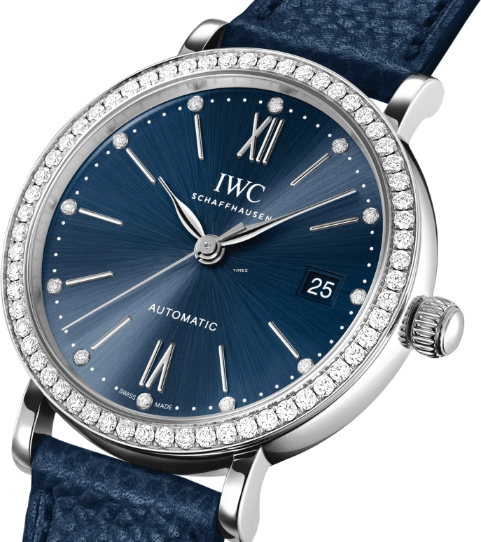 IWC,Portofino 37mm,37mm,Stainless Steel,Blue,Automatic,Day,120hours,IW658602
