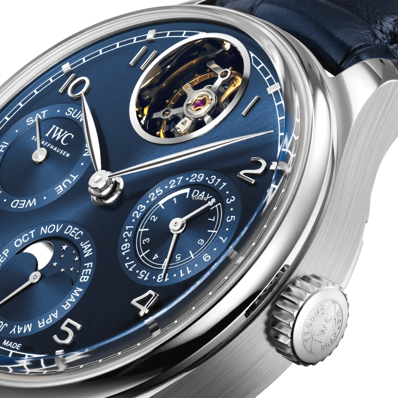 IWC,Portugieser 45mm,45mm,Platinum,Blue,Automatic,Moonphase,Perpetual Calendar,Annual Calendar,Month,168hours,In-house Caliber,IW504506