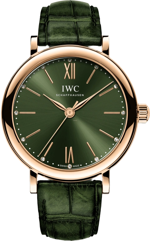 IWC,Portofino 34mm,34mm,Red Gold,Green,Automatic,42hours,In-house Caliber,IW357409