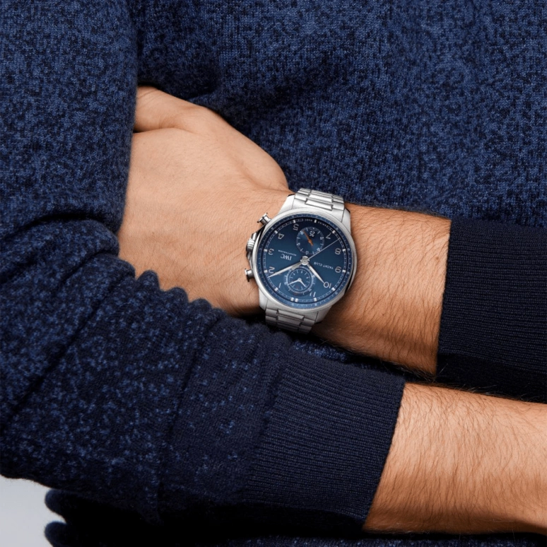 IWC,Portugieser 44.60mm,44.60mm,Stainless Steel,Blue,Automatic,Chronograph,Date,Flyback,Anti-magnetic,68hours,In-house Caliber,IW390701