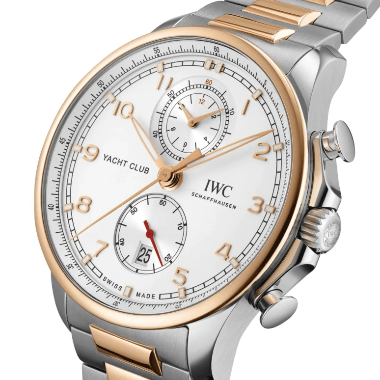 IWC,Portugieser 44.60mm,44.60mm,Red Gold,Stainless Steel,Silver,Automatic,Chronograph,Date,Flyback,Anti-magnetic,68hours,In-house Caliber,IW390703