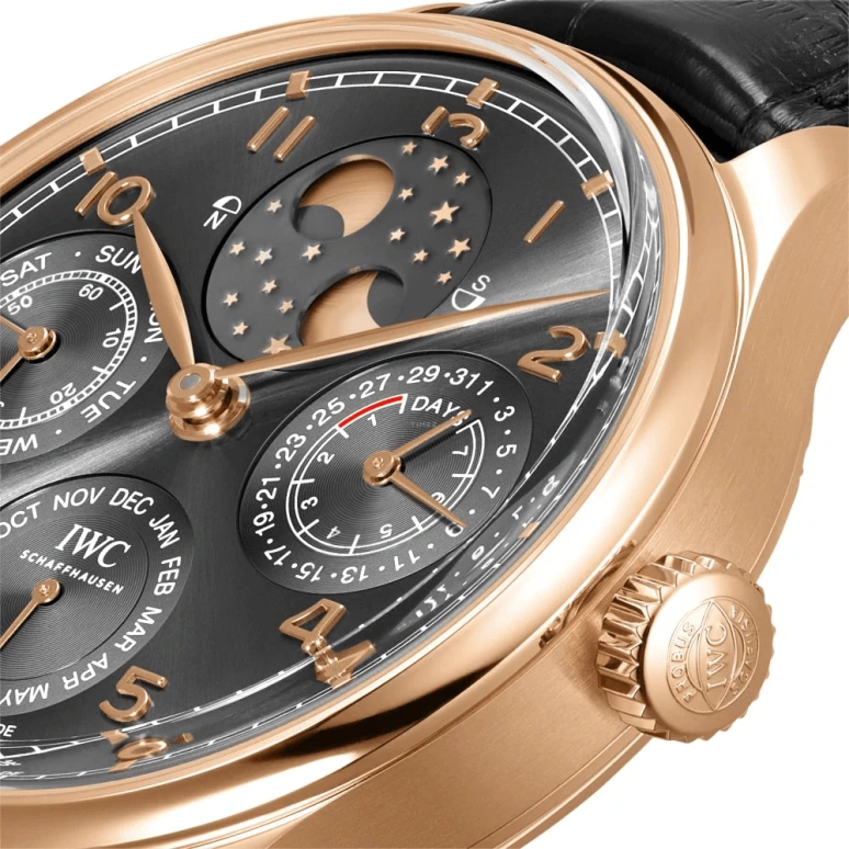 IWC,Portugieser 44.20mm,44.20mm,Red Gold,Grey,Automatic,Moonphase,Perpetual Calendar,Month,Date,168hours,In-house Caliber,IW503404
