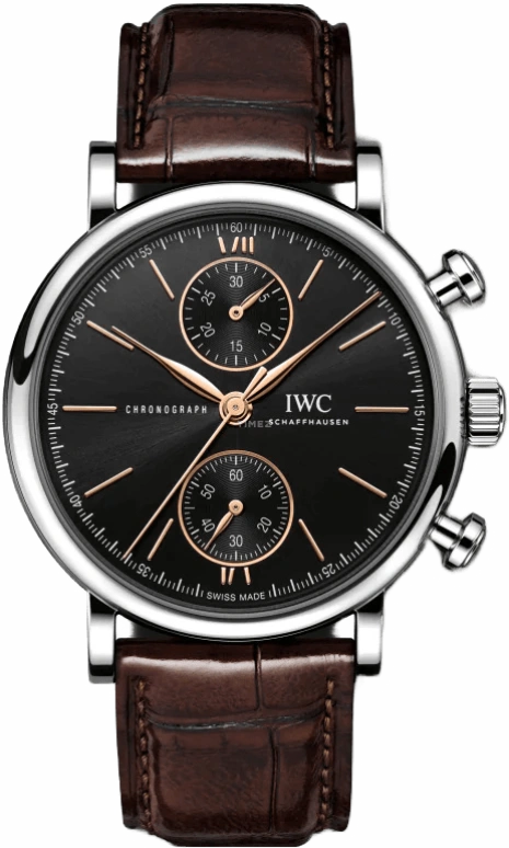 IWC,Portofino 39mm,39mm,Stainless Steel,Black,Automatic,Chronograph,44hours,IW391404