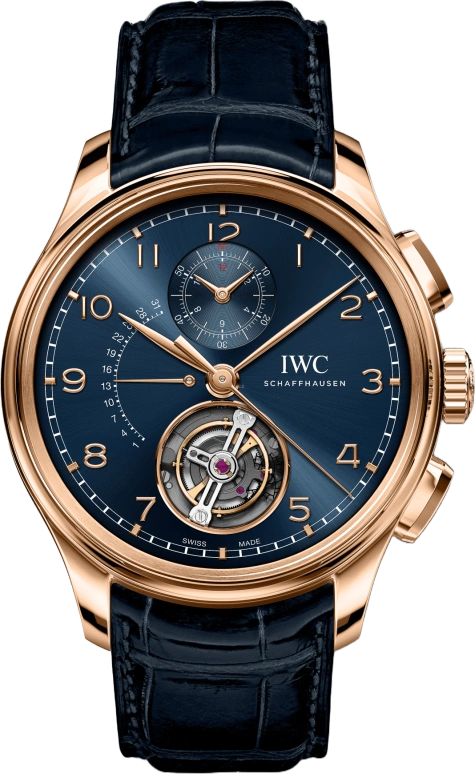 IWC,Portugieser 44mm,44mm,Armor Gold,Blue,Automatic,Chronograph,Day,Tourbillon,Flyback,68hours,In-house Caliber,IW394005
