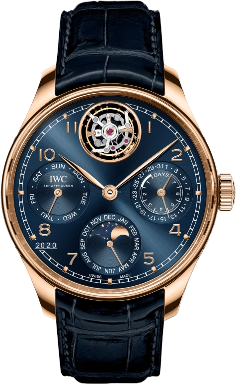 IWC,Portugieser 45mm,45mm,Armor Gold,Blue,Automatic,Moonphase,Perpetual Calendar,Month,Date,168hours,In-house Caliber,IW504504
