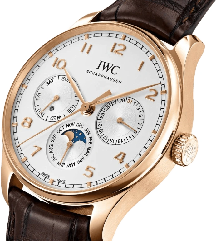 IWC,Portugieser 42.40mm,42.40mm,Red Gold,Silver,Automatic,Moonphase,Leap Year,Month,Date,60hours,In-house Caliber,IW344202