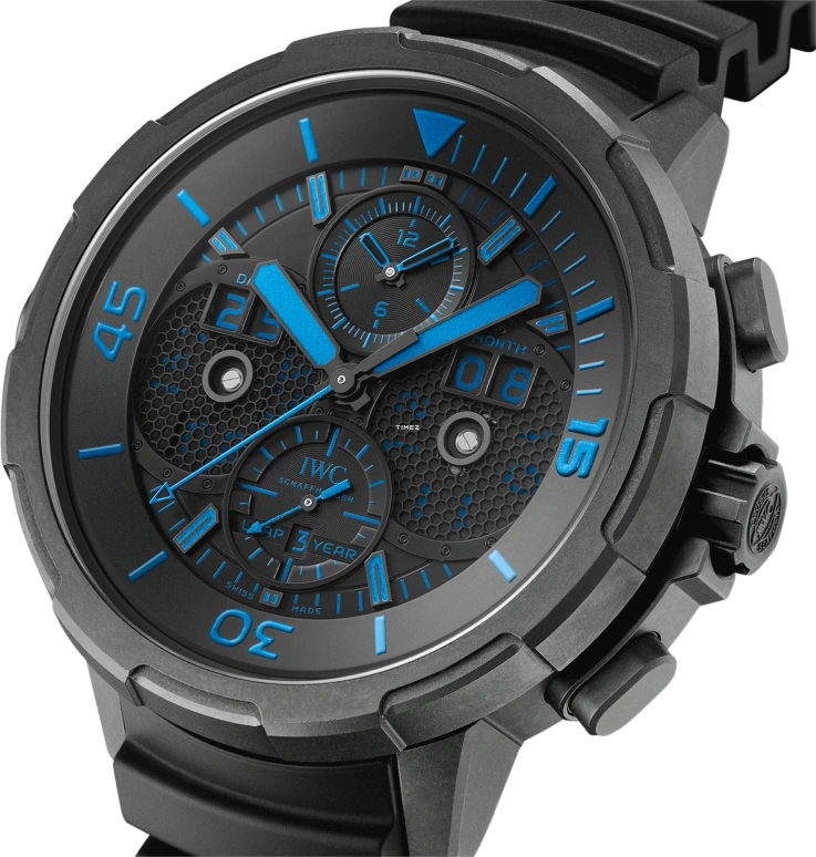 IWC,Aquatimer 49mm,49mm,Ceratanium,Black,Automatic,Chronograph,Perpetual Calendar,Leap Year,Month,68hours,In-house Caliber,IW379406