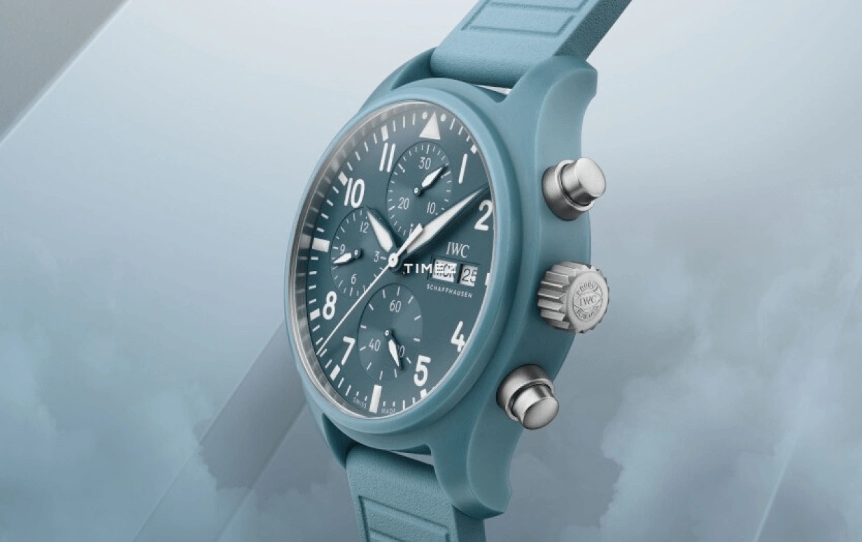 IWC,Pilot 41.90mm,41.90mm,Ceramic,Sky Blue,Automatic,Chronograph,Date,Day,Anti-magnetic,48hours,In-house Caliber,IW389409