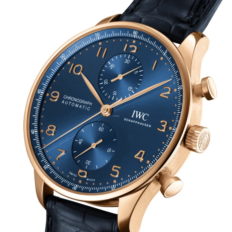 IWC,Portugieser 41mm,41mm,Red Gold,Blue,Automatic,Chronograph,Column Wheel,IW371614