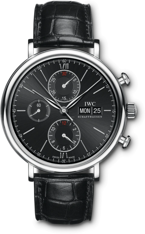 IWC,Portofino 42mm,42mm,Stainless Steel,Black,Automatic,Chronograph,Date,Day,IW391029