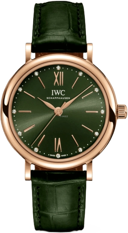 IWC,Portofino 34mm,34mm,Red Gold,Green,Automatic,42hours,In-house Caliber,IW357409