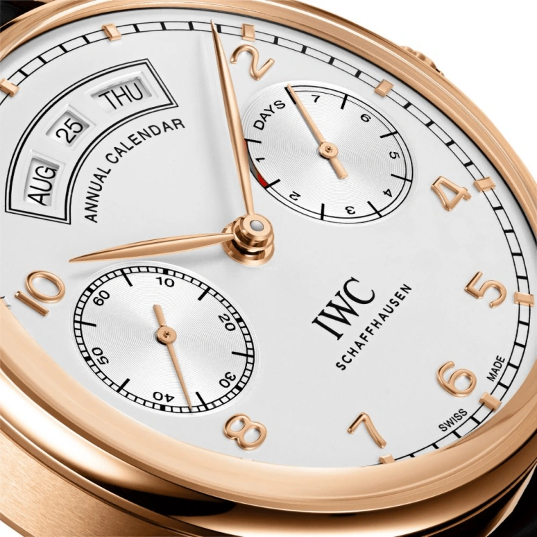 IWC,Portugieser 44.20mm,44.20mm,Red Gold,Silver,Automatic,Annual Calendar,Month,Date,Day,168hours,In-house Caliber,IW503504