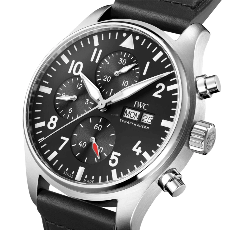 IWC,Pilot 43mm,43mm,Stainless Steel,Black,Automatic,46hours,In-house Caliber,IW378001