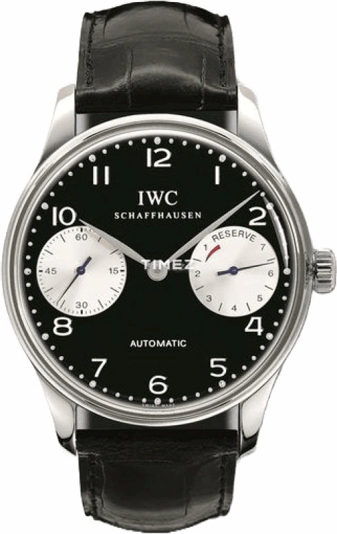 IWC,Portugieser 42mm,42mm,Stainless Steel,Black,Automatic,Power Reserve Indicator,168hours,IW500001