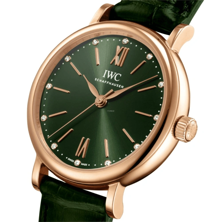 IWC,Portofino 34mm,34mm,Red Gold,Green,Automatic,42hours,In-house Caliber,IW357409