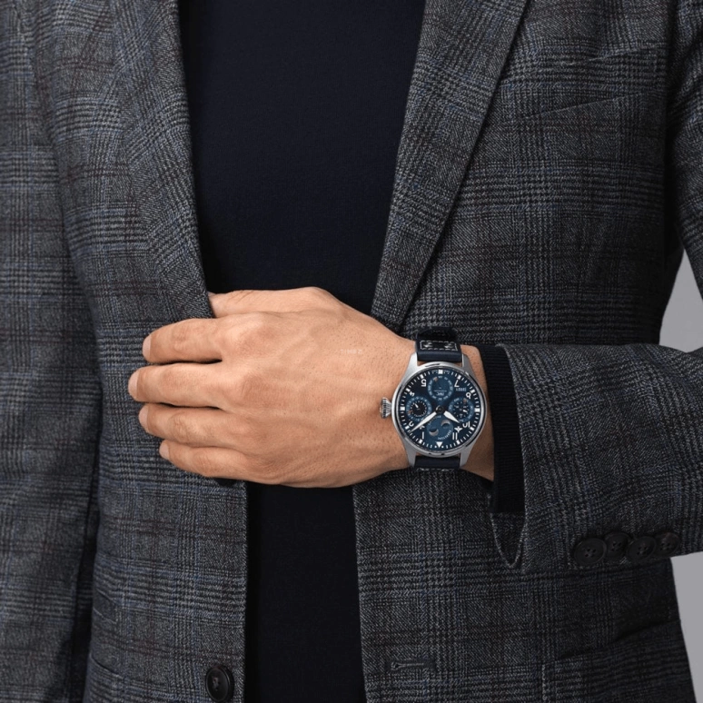 IWC,Big Pilot 46.20mm,46.20mm,Stainless Steel,Blue,Automatic,Moonphase,Perpetual Calendar,Month,Date,168hours,In-house Caliber,IW503605