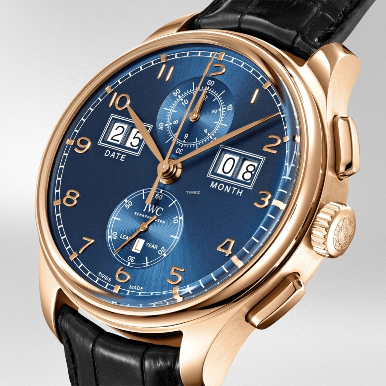 IWC,Portugieser 45mm,45mm,Red Gold,Blue,Automatic,Chronograph,Perpetual Calendar,Leap Year,Month,68hours,In-house Caliber,IW397204
