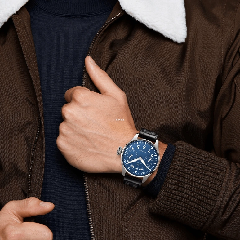 IWC,Big Pilot 46.20mm,46.20mm,Stainless Steel,Blue,Automatic,Annual Calendar,Month,Date,Day,168hours,In-house Caliber,IW502708