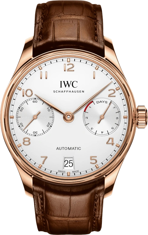 IWC,Portugieser 42.30mm,42.30mm,Red Gold,Silver,Automatic,Chronograph,Date,Power Reserve Indicator,IW500701