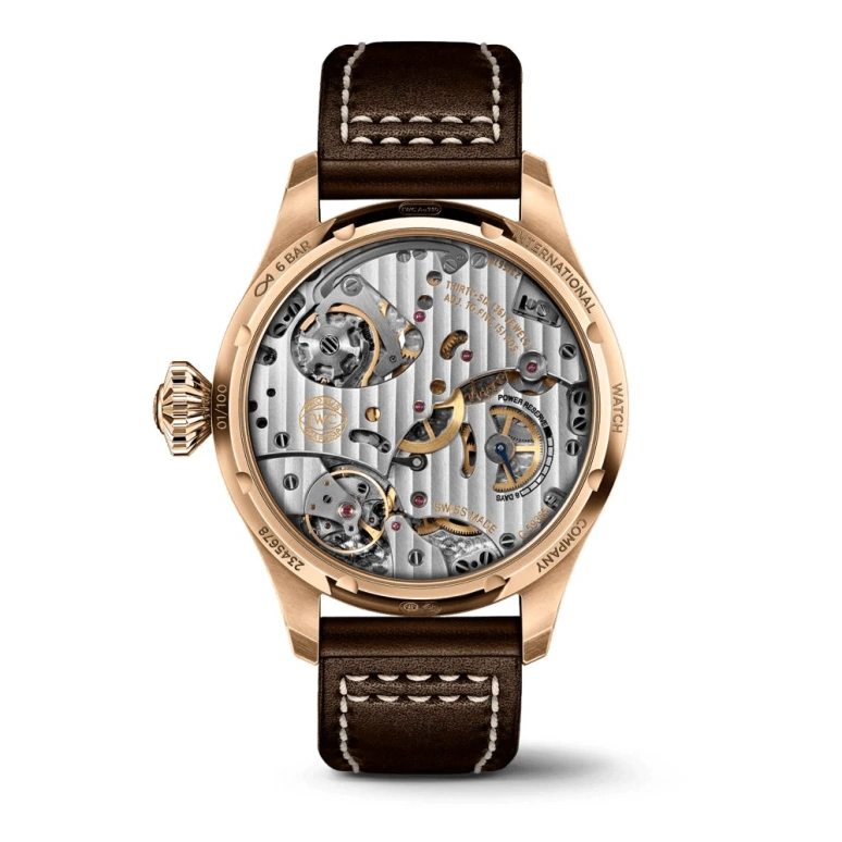 IWC,Pilot 46mm,46mm,Red Gold,Coffee,Brown,Handwound,Chronograph,Day,IW515204