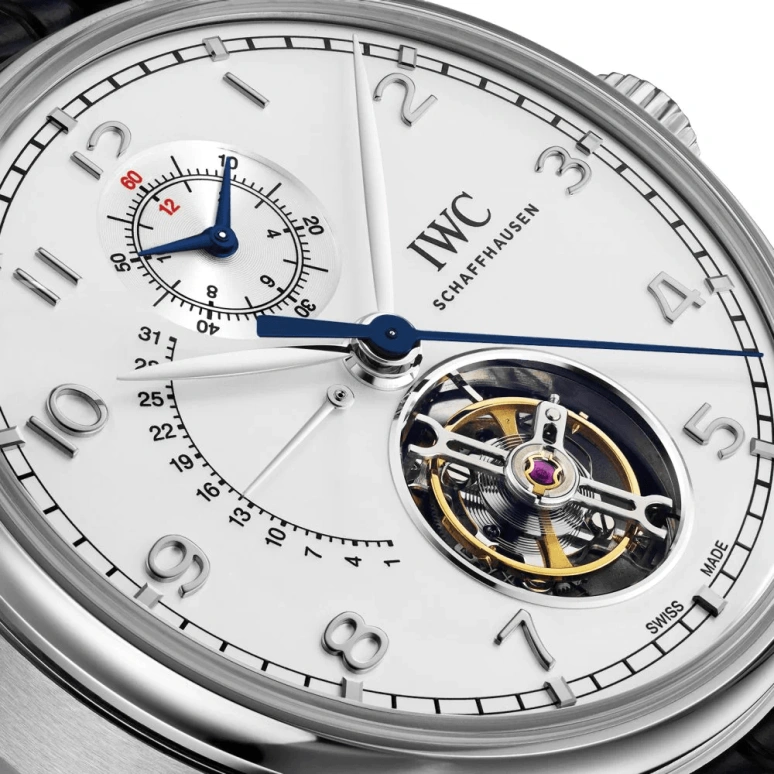 IWC,Portugieser 44mm,44mm,Platinum,Silver,Automatic,Chronograph,Day,Tourbillon,Flyback,68hours,In-house Caliber,IW394006