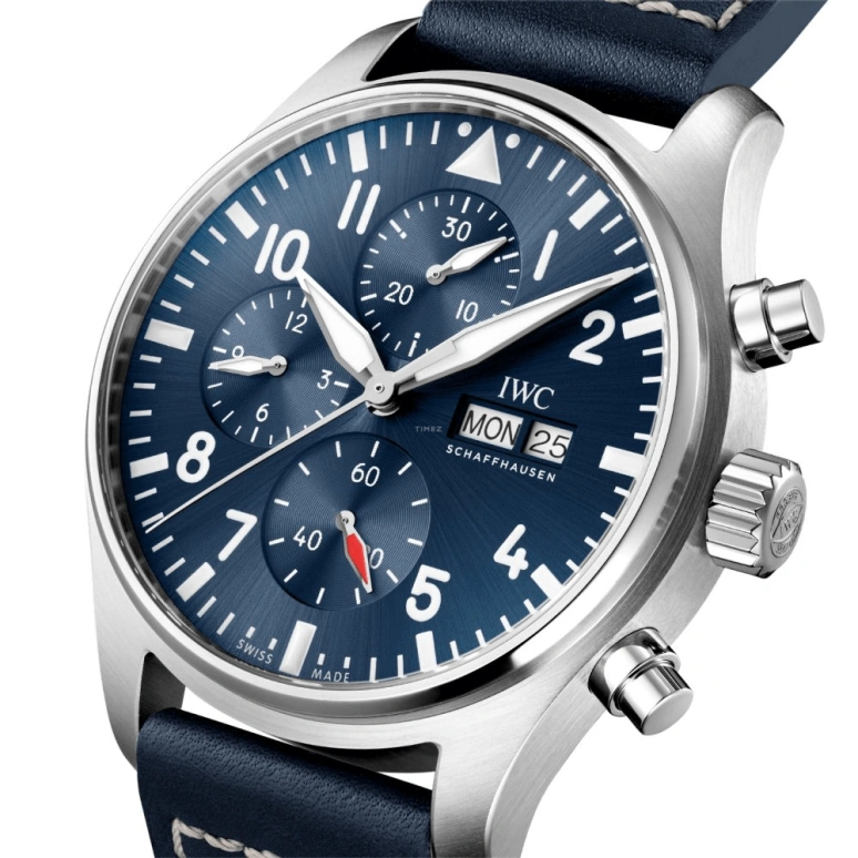 IWC,Pilot 43mm,43mm,Stainless Steel,Blue,Automatic,Chronograph,Date,Day,IW378003