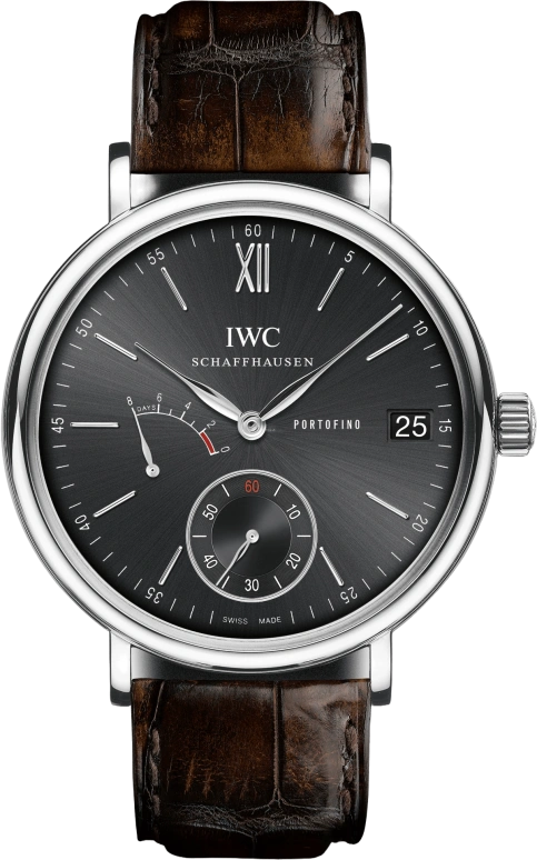 IWC,Portofino 45mm,45mm,Stainless Steel,Black,Handwound,Date,Power Reserve Indicator,IW510102