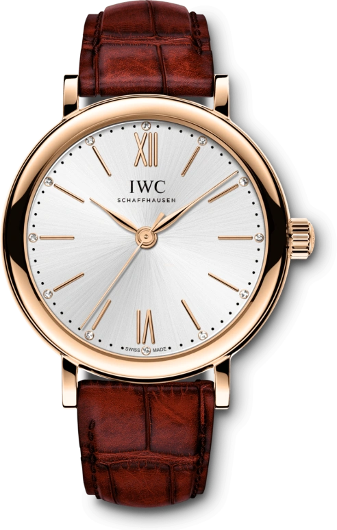 IWC,Portofino 34mm,34mm,Rose Gold,Silver,Automatic,42hours,In-house Caliber,IW357401