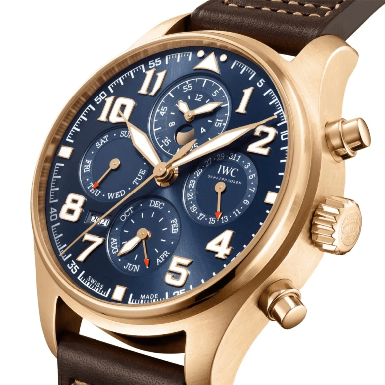 IWC,Pilot 43mm,43mm,Red Gold,Blue,Automatic,Chronograph,Moonphase,Perpetual Calendar,Month,68hours,In-house Caliber,IW392202
