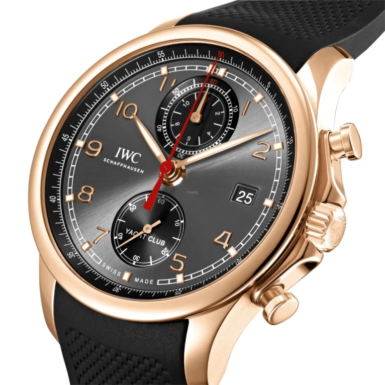 IWC,Portugieser 43.50mm,43.50mm,Red Gold,Grey,Automatic,Chronograph,Date,Flyback,Anti-magnetic,68hours,In-house Caliber,IW390505