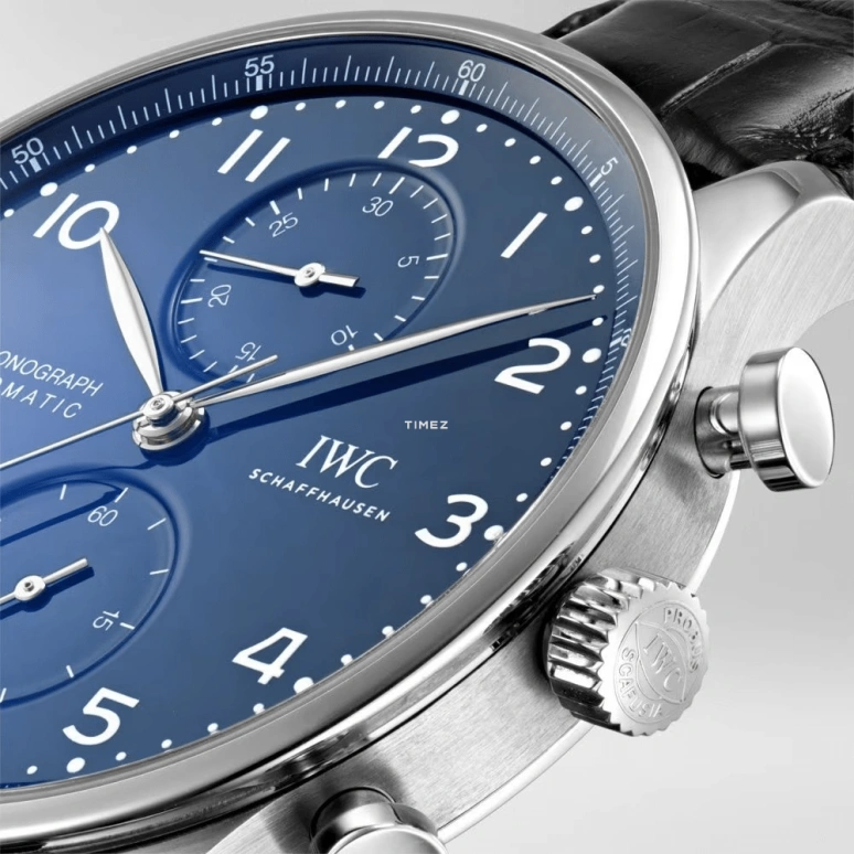 IWC,Portugieser 41mm,41mm,Stainless Steel,Blue,Automatic,Chronograph,46hours,IW371601