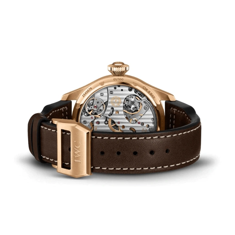 IWC,Pilot 46mm,46mm,Red Gold,Coffee,Brown,Handwound,Chronograph,Day,IW515204
