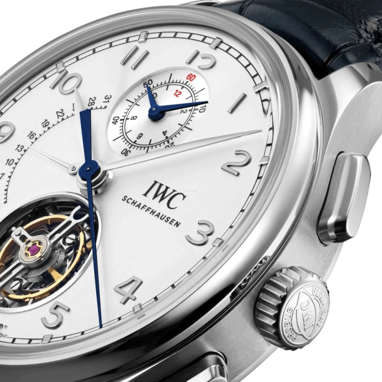 IWC,Portugieser 44mm,44mm,Platinum,Silver,Automatic,Chronograph,Day,Tourbillon,Flyback,68hours,In-house Caliber,IW394006