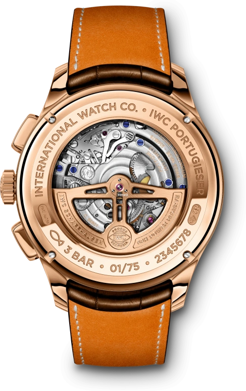 IWC,Portugieser 45mm,45mm,Red Gold,Black,Automatic,Chronograph,Perpetual Calendar,Leap Year,Month,68hours,In-house Caliber,IW397202