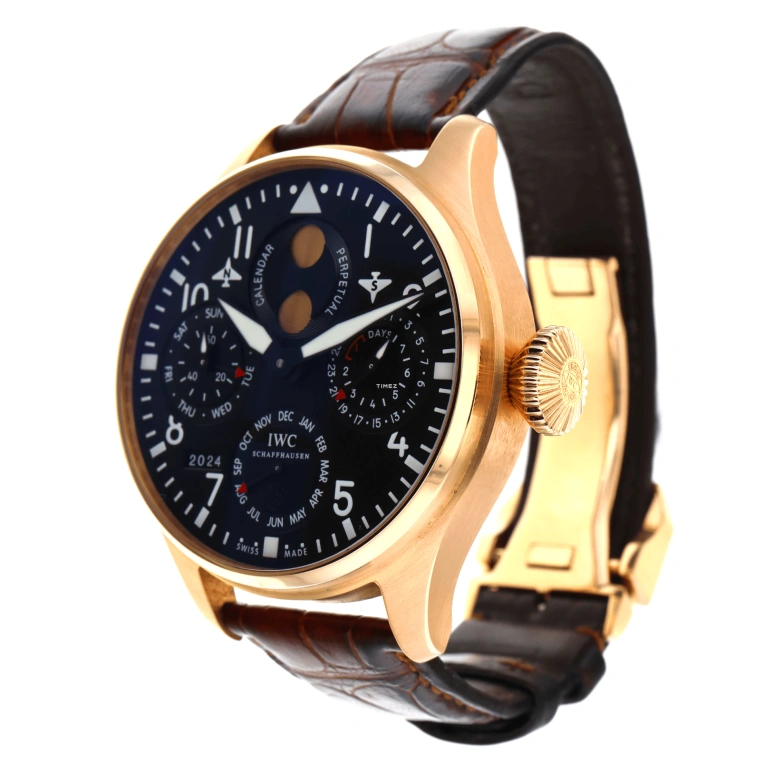 IWC,Big Pilot 46.20mm,46.20mm,Red Gold,Black,Automatic,Moonphase,Perpetual Calendar,Month,Date,168hours,In-house Caliber,IW502615