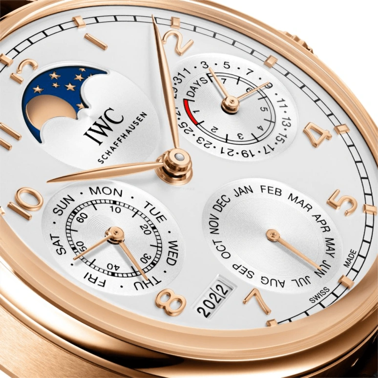 IWC,Portugieser 44.20mm,44.20mm,Red Gold,Silver,Automatic,Moonphase,Perpetual Calendar,Month,Date,168hours,In-house Caliber,IW503302